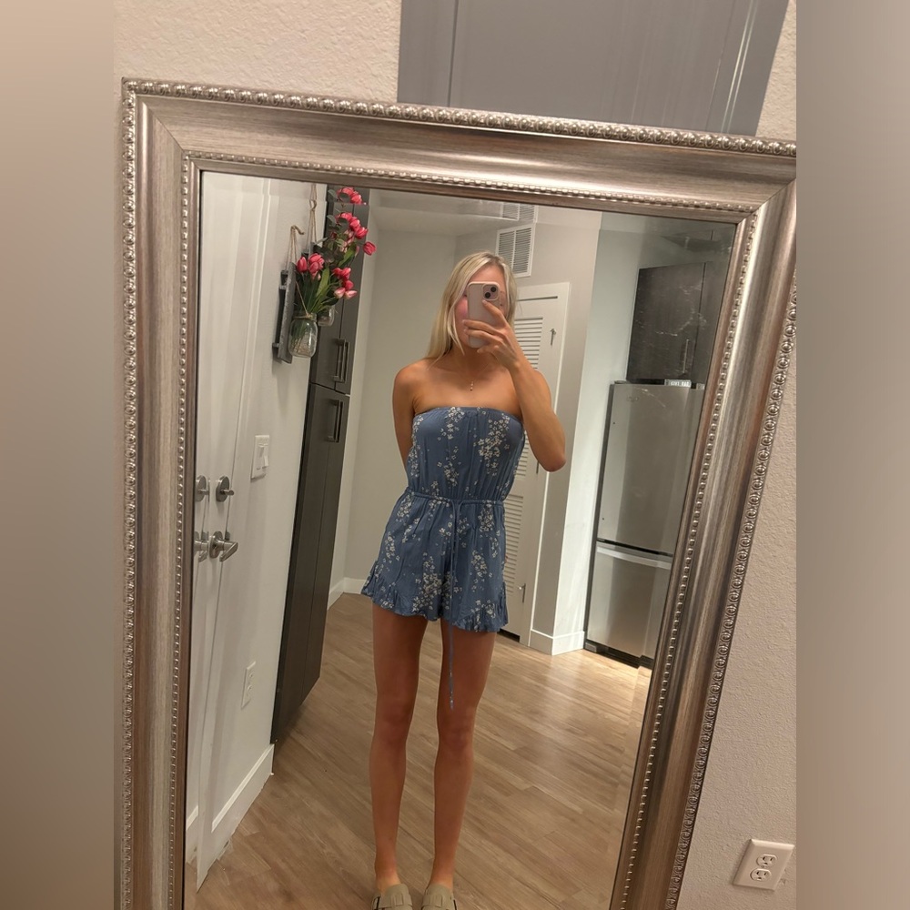 Blue Floral Pacsun Romper